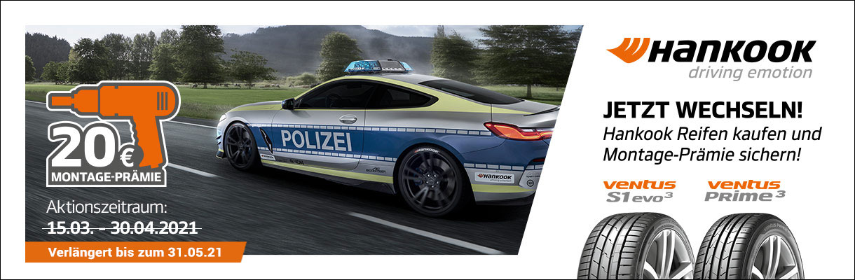 Banner Hankook Montageprämie 2021 Aktion