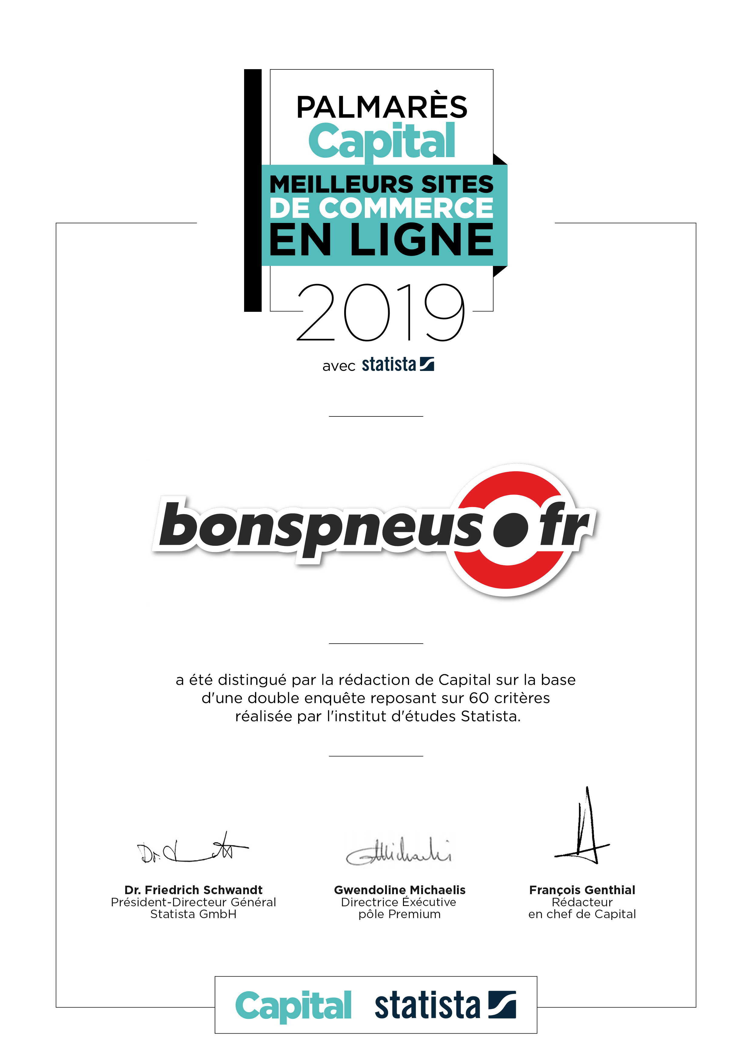 Distinction Palmarès Capital 2019