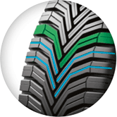 V-shaped tread pattern